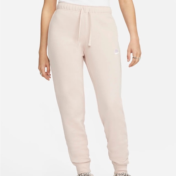Nike S Sportswear Phoenix Slim Fleece Pants cream pale pink 0485 small jogger - Picture 1 of 15